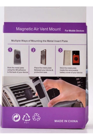 Magnetic Air Vent Mount X16 Petek Araç Içi Telefon Tutucu Univers-Siyah
