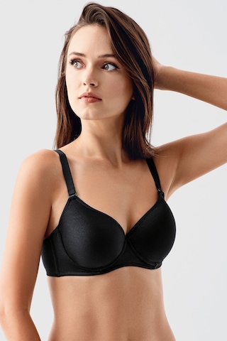 Newbra Kadın Kaplı Balenli/telli Desteksiz C Cup Büyük Beden Sütyen - Siyah