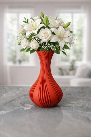 3d Tasarım Dekoratif Vazo 21 Cm Kırmızı 3d Tasarım Dekoratif Vazo 21 Cm Kırmızı