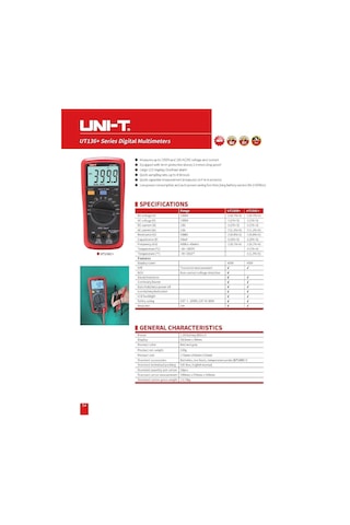 Ut136c+ Multimeter Digital Multimeter Tester Ac Dc Voltmeter Ammeter Ohm Capacitance Hfe Diode/