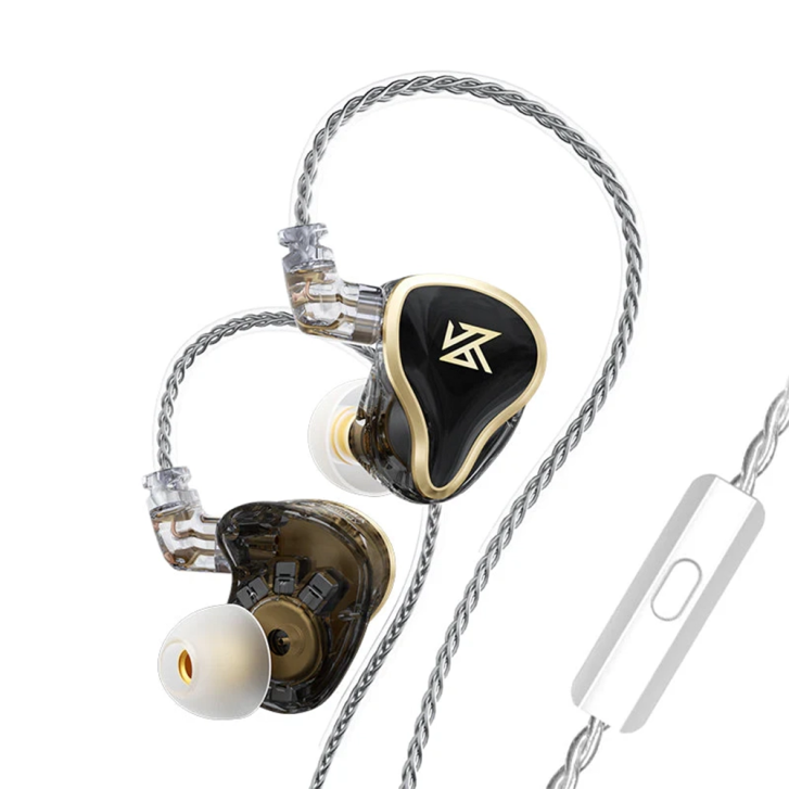 Kz Zas Hi-fi Siyah Mikrofonlu 3.5mm In Ear Monitör Kulak İçi Hibrit Iem Kulaklık Kz-zas-mıc-bk