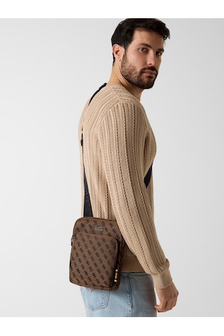 Guess Hmbostp6123 Boston Erkek Çapraz Çanta Kahverengi
