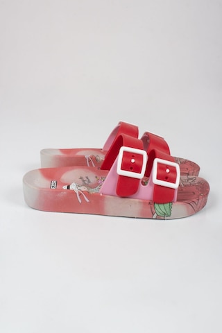 Kız Çocuk Prenses Temalı Terlik-5701-kırmızı Kırmızı