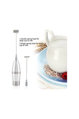 Hangfox El Tipi Paslanmaz Çelik Elektrikli Süt Köpürtücü - Hızlı Köpürme Ve Karıştırma, Ayrışabilir Uçlar, Kafe Ve Ev Kullanıma Uygun Pil Dahil Değil Diğer