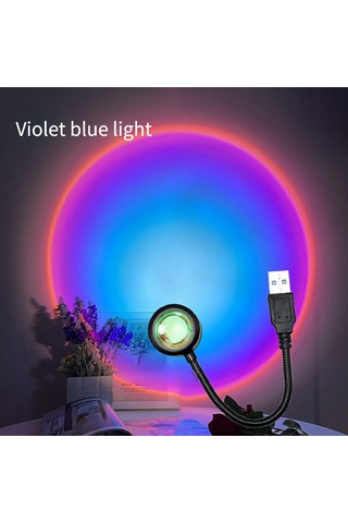 Kosona 360 Döner Boru Güneş Batımı Işığı - Yumuşak Renkli Projeksiyon, Usb Çalışır, Romanatik Ortam Aydınlatması, Fotoğraf Ve Canlı Yayın Arka Planı