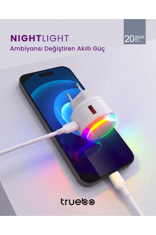 Truebo NightLight USB Type-C RGB Gece Lambası Adaptör