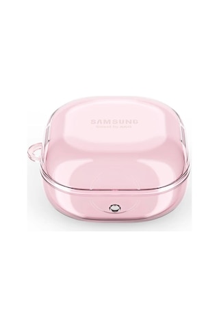 Microsonic Samsung Uyumlu Galaxy Buds Live Kılıf Askı Aparatlı Tranparan Silikon Pembe