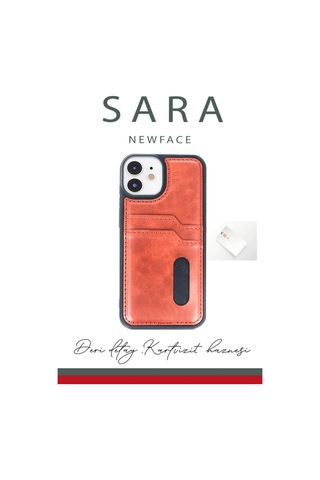 Apple iPhone Uyumlu Uyumlu 11 Kılıf Sara Kartvizitli Deri Kılıf - Siyah