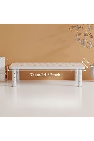 Xuweiwei Beyaz Erkonomik 3 Seviyeli Ayarlanabilir Metal Monitör Standı Ev Ofis Dizüstü Bilgisayar Kolay Montaj Kaymaz Kauçuk Gelişmiş Soğutma