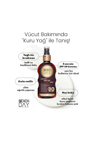 Beach Day SPF 30 Koruyucu Bronzlaştırıcı Kuru Yağ Sprey 150 ML
