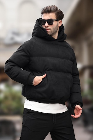 Madmext Siyah Kapüşonlu Erkek Şişme Mont 7235-siyah Siyah
