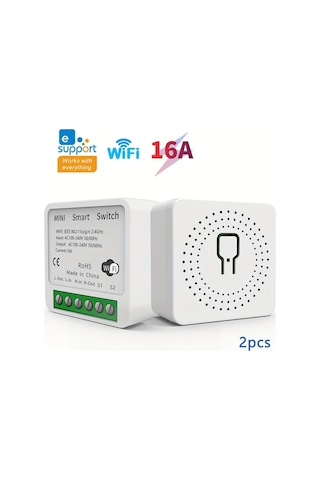 Motion003 2 Adet 16a Mini Akıllı Wifi Anahtarı Alexa Google Home Uyumlu Ewelink Otomasyonu