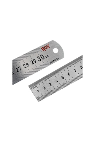 Rox 0199 Çift Taraflı Çelik Cetvel 300 Mm Gümüş