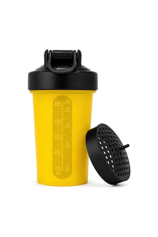 Just Shaker 550 Ml Ölçekli Ve Sızdırmaz Kapaklı Protein Shaker 2'li Set Sarı+siyah Sarı-siyah