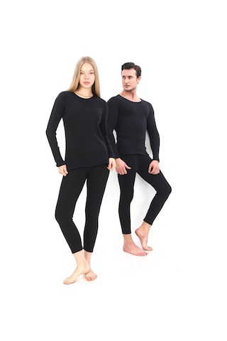 Sauna Suit Unisex Kışlık Termal Içlik, Sıcak Tutan Pamuklu Yakmayan, Termal Takım, Termal Siyah Fanila Iclik Siyah
