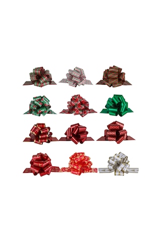 Geeksen 12 Adet Çift Taraflı Baskılı Noel Bayrakları, Hızlı Montajlı Hediye Dekorasyonu, Festivite Ve Parti Süsleri