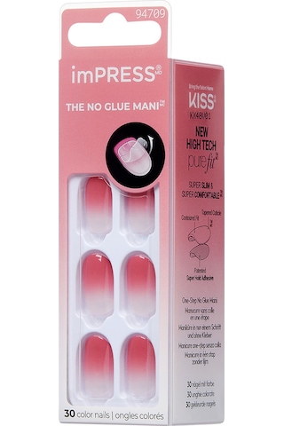 İmpress Color Kendinden Yapışkanlı Takma Tırnak Kısa Ombre Pembe