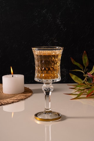 Mest 6 Adet Bahamas Model Cam Kahve Yanı Su Bardağı Seti Lüsterli 140 Cc Sade