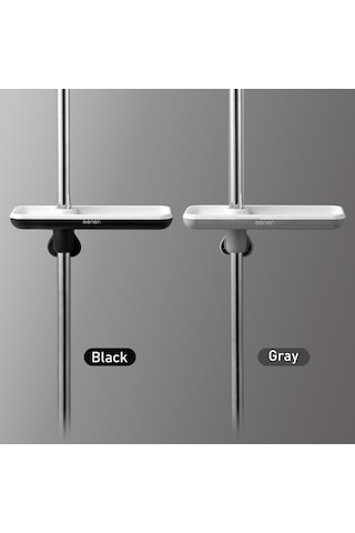 Folinda Abssu Duşu Rafı, 360 Derece Dönebilen, Sulama Delikli, Montajsız 16-27mm Boru Uyumlu , Çift Katlı Mutfak/ Banyo Depolama Rakı, Gri Gri