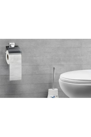 Hagen Yapışkanlı Kapaklı Tuvalet Kağıtlığı Paslanmaz Krom Kaplama