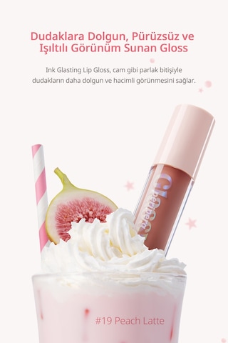 Dudaklara Dolgun Ve Işıltılı Görünüm Sunan Gloss Perıpera Ink Glasting Lip Gloss 19 Peach Latte
