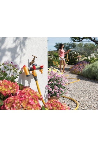 Hozelock 2250H Çift Yönlü, Musluklu, Vanalı Musluk Bağlantısı  1/2" - 3/4" - 1"