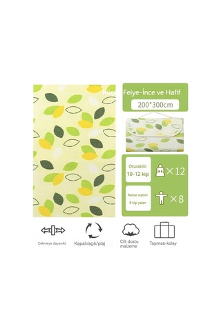 Happyplanet Xiaoqitt-Açık Piknik Örtüsü Nem Geçirmez Kalınlaşmış Oxford Kumaş Su Geçirmez Küçük Yapraklı Dokunmamış Kumaş 2 Metre 3 Metre Çok Renkli