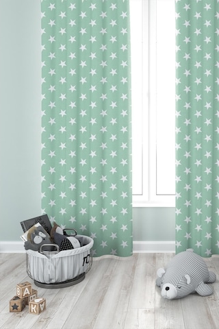 Premier Home Yıldız Desenli Fon Perde Mint 170X270 (472220920)
