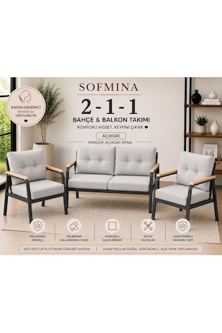 Balkon Ve Bahçe Takımı Cafe Oturma Grubu 2+1+1 Konforlu Lotus Serisi Gri Balkon Ve Bahçe Takımı Cafe Oturma Grubu 2+1+1 Konforlu Lotus Serisi Gri
