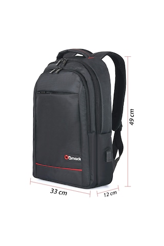 Mack MCC-007 17.3" Office USB Girişli Notebook Sırt Çantası Siyah