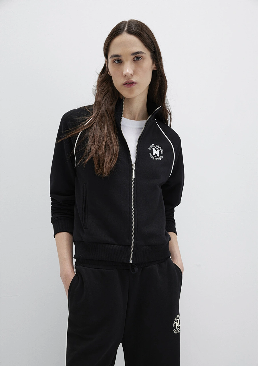 Mavi - Biye Detaylı Fermuarlı Siyah Sweatshirt 1s10365-900 Siyah