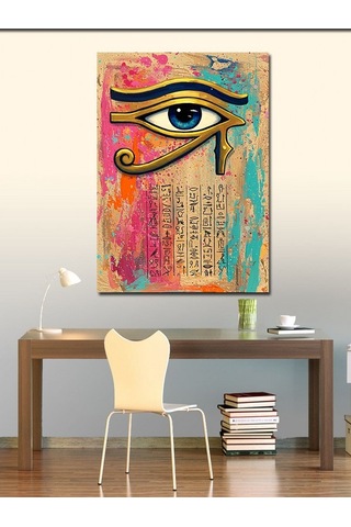 Kanvas Tablo Horus Un Gözü Ve Metinler 50cmx70cm