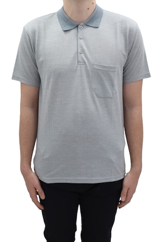 Santa Dmctekstil Erkek Aresta-001 Desenli Klasik Kesim Rahat Kalıp Tek Cepli Polo Yaka T-shirt Gri