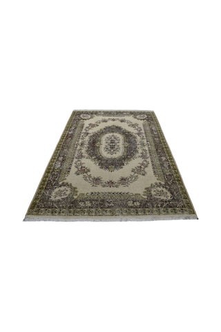 Zehra Abla Halı Vintage 6m2 El Dokuma Aubusson Model Eskitme Lüks Yün Salon Halısı 5867 Renkli