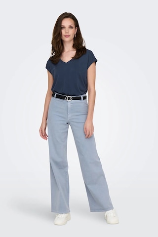 Only Onlhannah S/s V-neck Top Kadın T-shirt 15326642 Lacivert