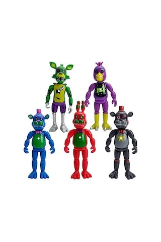 Five Nights At Freddy's Fnaf 5'li Büyük Boy Figür Seti 15 Cm Işıklı Karakterler