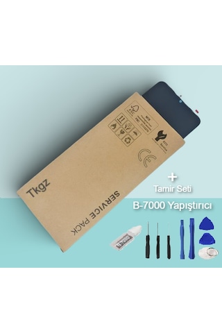 Tkgz - Xiaomi Redmi Note 10s Uyumlu Lcd Ekran Dokunmatik Service - Pack + B-7000 + Montaj Seti
