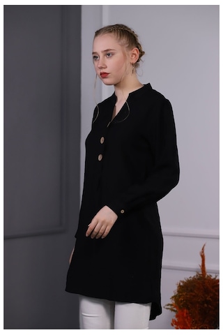 Gabria Kadın Düğmeli Tunik Siyah