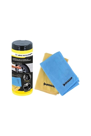 Dunlop Dun102 Araç Temizlik Seti 2 Adet Mikrofiber Bez 35x35 Cm 250 G/m² + 40 Adet Temizleme Mendili
