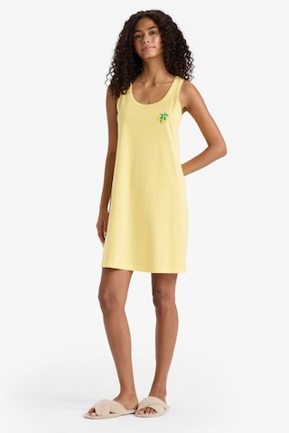 Defacto Regular Fit U Yaka Baskılı Kolsuz Gecelik-fall İn Love F6078ax25hsyl117 Sarı