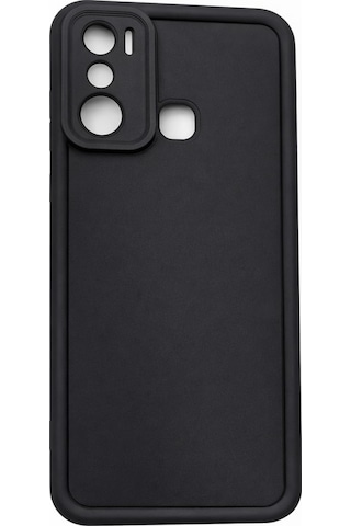 İnfinix Hot20play Uyumlu Kamera Çıkıntılı Mat Silikon Telefon Kılıfı Siyah