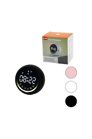 Go İthalat Dijital Saat - Bluetooth Wireless Mini Hoparlör Speaker Usb Şarjlı - Işıklı 5w Pl-4652