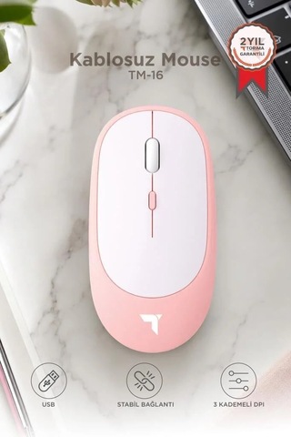 Özel Üretim Ofis Gereci Cep Aksesuarı Mouse Çift Modlu Sessiz Kablosuz Fare Tm16 Pembe