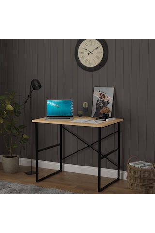 Metal Çalışma Masası-metalçm02-safir Meşe Safir Meşe