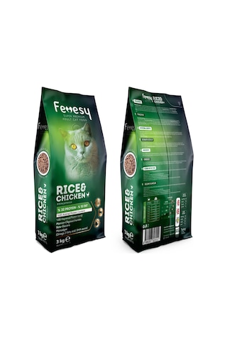 Fevesy Tavuk & Pirinçli Yetişkin Kedi Maması 3 KG