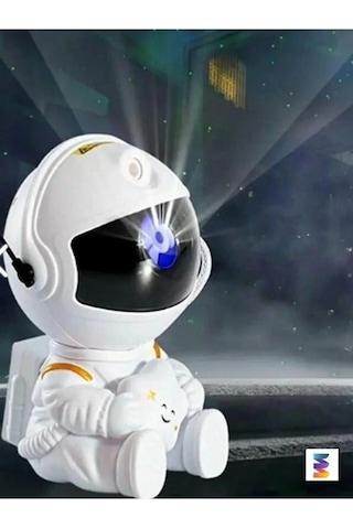 Torima Lw-6 Mini Beyaz Yıldız Projektör Astronot Işıklı Galaksi Samanyolu Projektör Gece Lambası