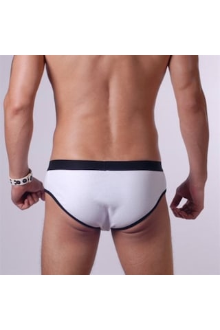 Terry Pau Don Moris Şeritli Slip(Dm140506) Beyaz