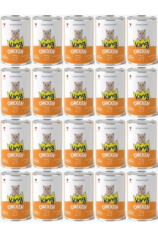King Et Parçacıklı Tavuklu Yavru Kedi Konserve 400 Gr 20 Adet
