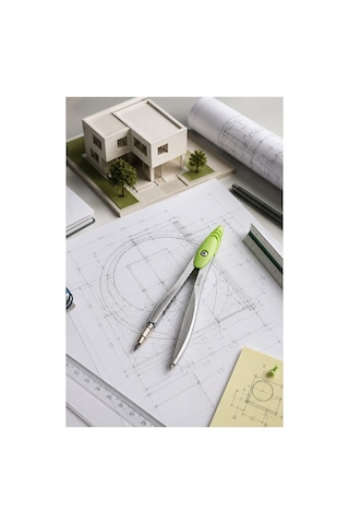 Yeşil Metal Pergel 1 Adet Maped 119450 Pergel Seti Teknik Çizim Matematik Geometri Pergel Yedek Uçlu