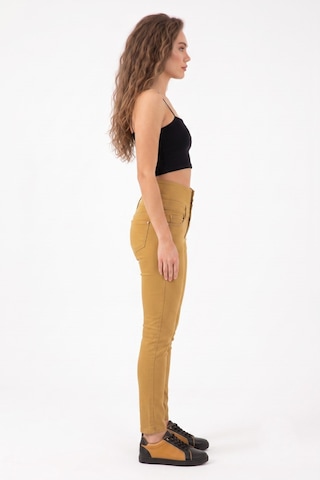 My Style Kadın Yüksek Bel Kanvas Pantolon 01575 Bgl-st05670 Safran